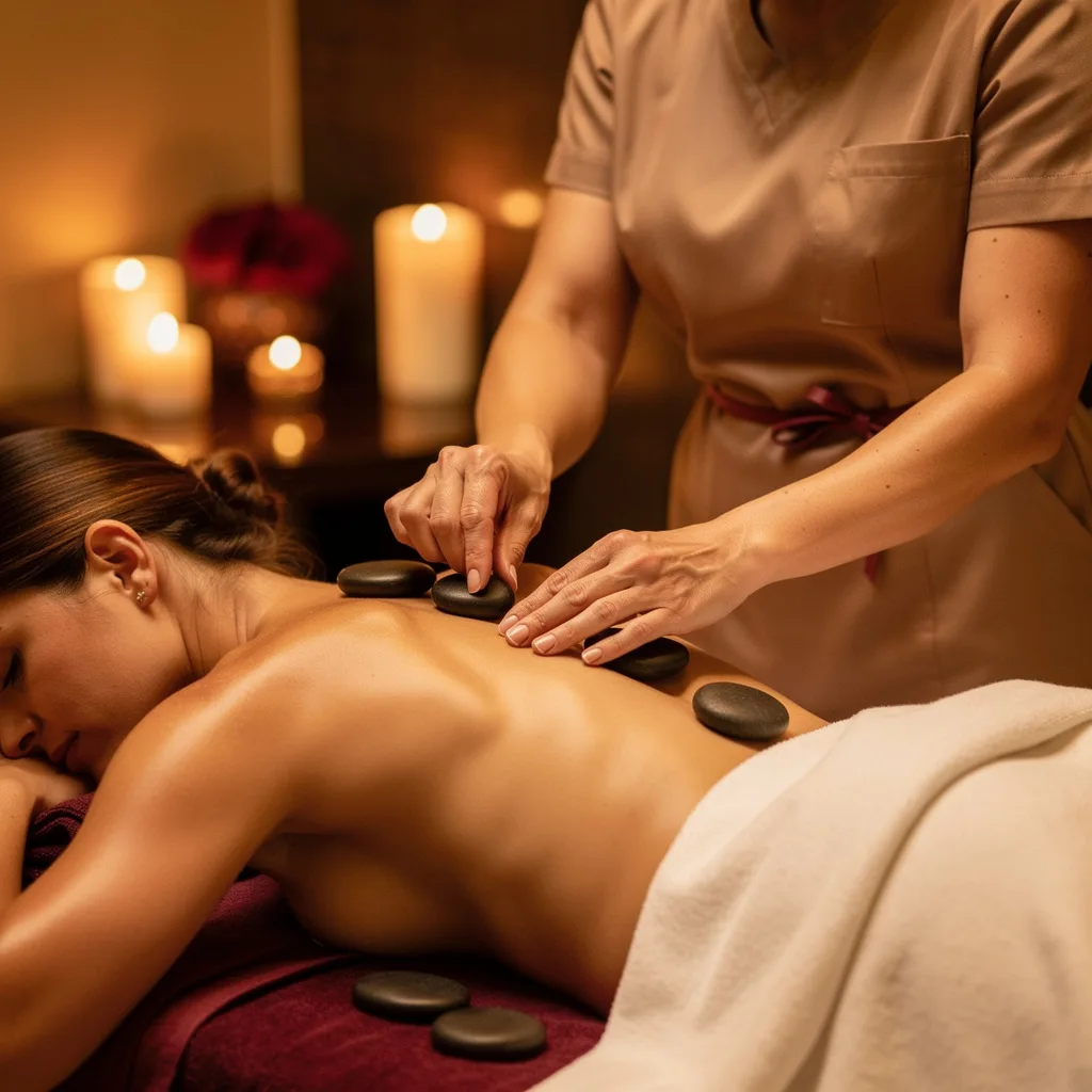 مساج الحجر الساخن